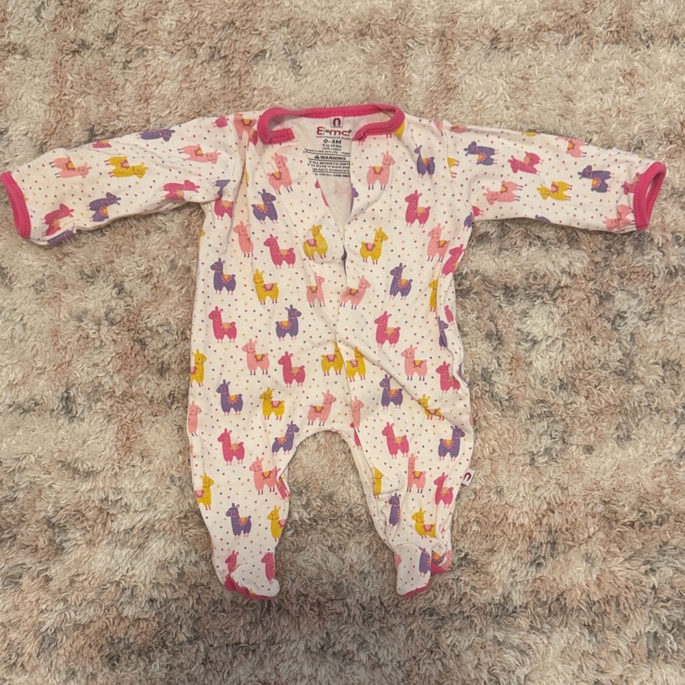 Magnetic Me Pink and Purple Llama Print Footie